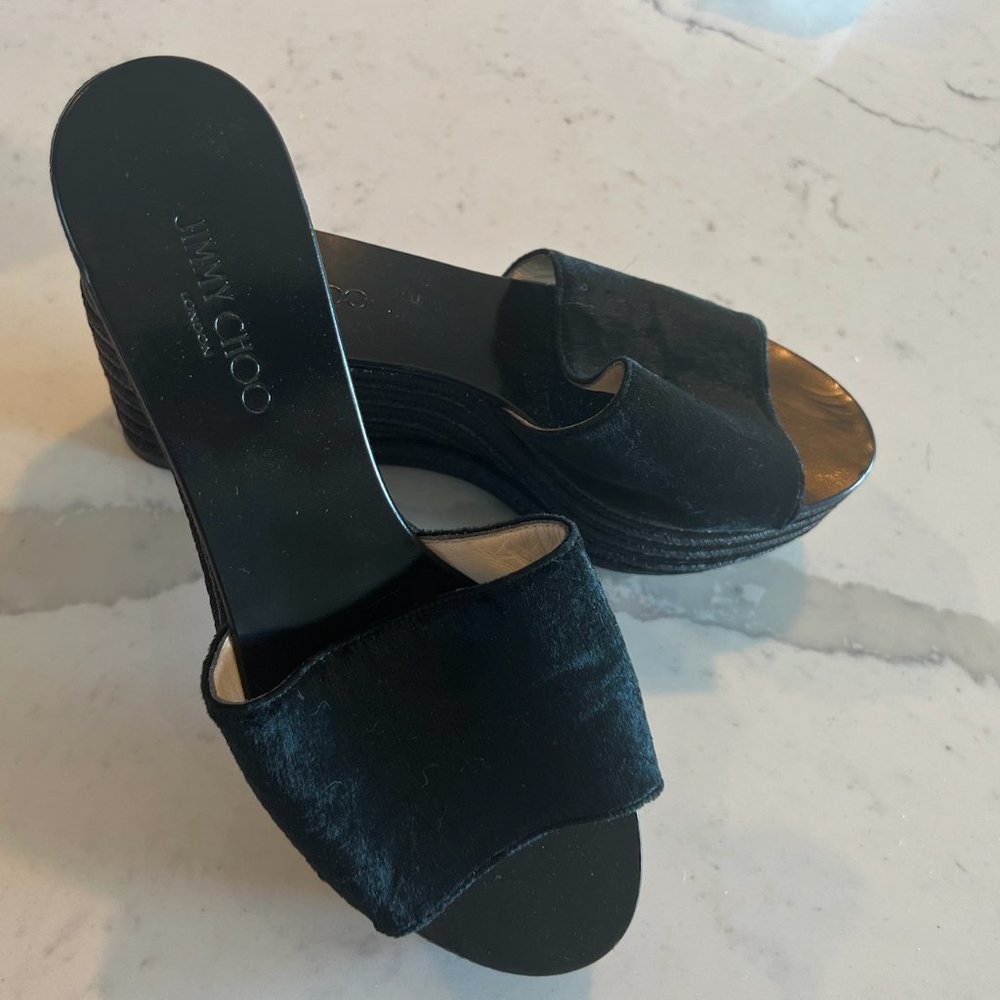 Jimmy Choo Black Wedges